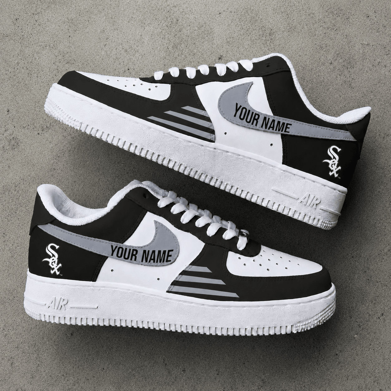 [FLASH SALE] NEW CUSTOMIZED MLB26 CWS CHICAGO WHITE SOX AF1 SHOES