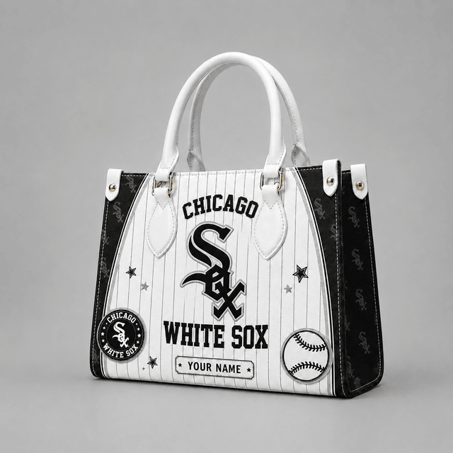 [FLASH SALE] NEW CUSTOMIZED MLB26 CWS CHICAGO WHITE SOX LEATHER HANDBAG