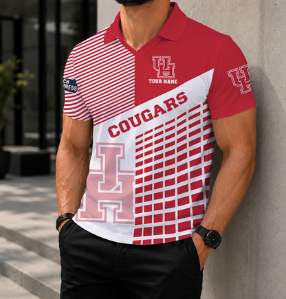 VIRAL EDITION - NEW CUSTOMIZED NCAA MAM26 HOC HOUSTON COUGARS POLO SHIRT