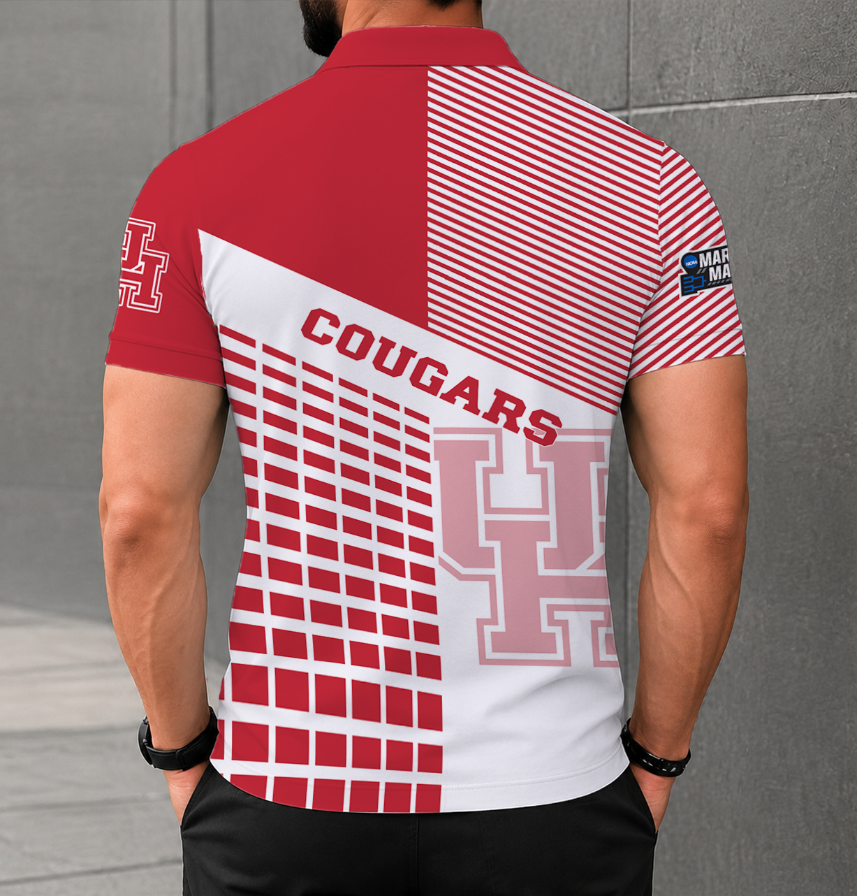 VIRAL EDITION - NEW CUSTOMIZED NCAA MAM26 HOC HOUSTON COUGARS POLO SHIRT