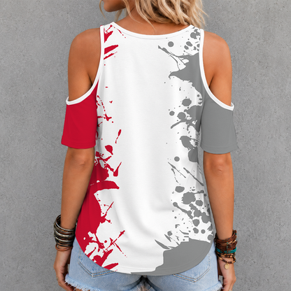 [FAN FAVORITE] NEW CUSTOMIZED NCAA MAM26 HOC HOUSTON COUGARS CRISS CROSS V-NECK TOP