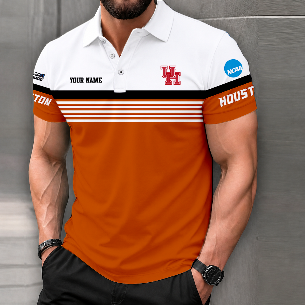 LIMITED EDITION - NEW CUSTOMIZED NCAA MAM26 HOC HOUSTON COUGARS POLO SHIRT