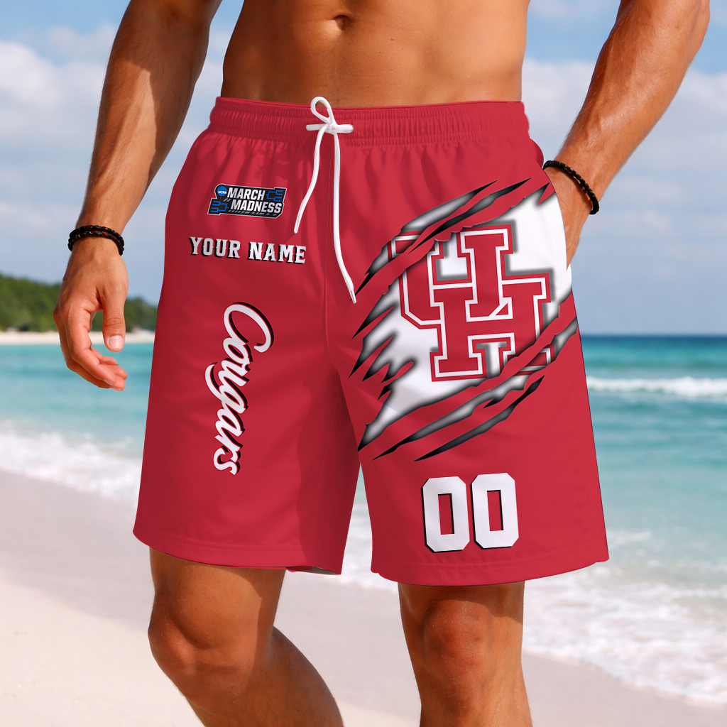 LIMITED EDITION - NEW CUSTOMIZED NCAA MAM26 HOC HOUSTON COUGARS SHORT PANTS