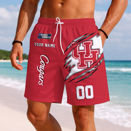 LIMITED EDITION - NEW CUSTOMIZED NCAA MAM26 HOC HOUSTON COUGARS SHORT PANTS