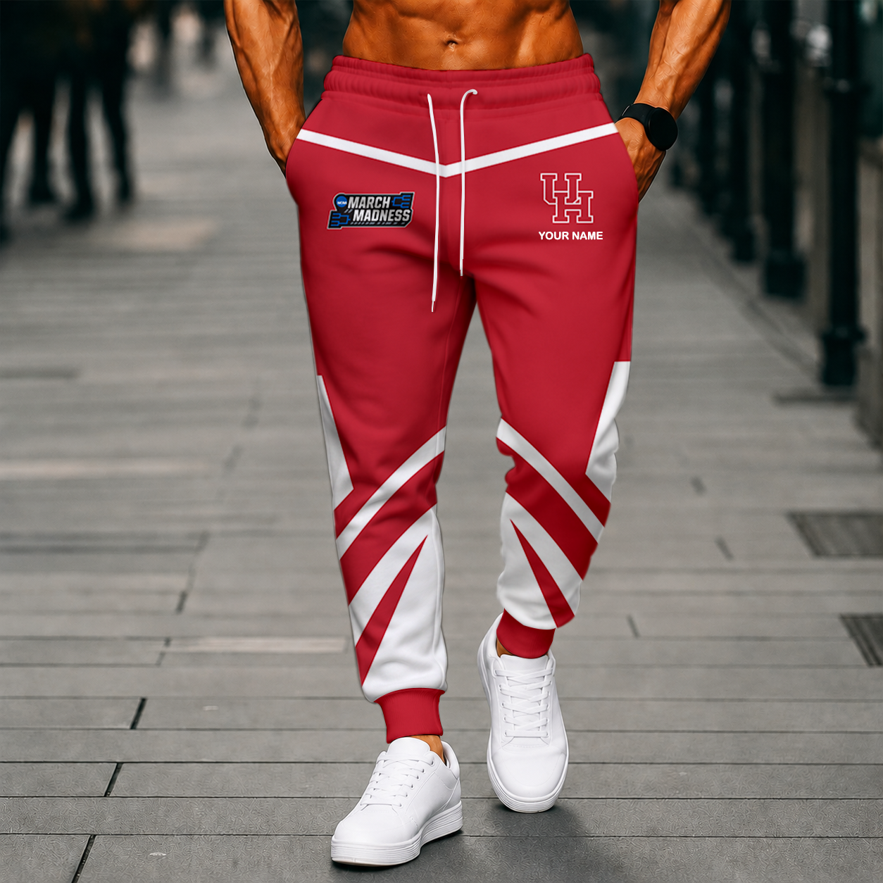 LIMITED EDITION - NEW CUSTOMIZED NCAA MAM26 HOC HOUSTON COUGARS SWEATPANTS