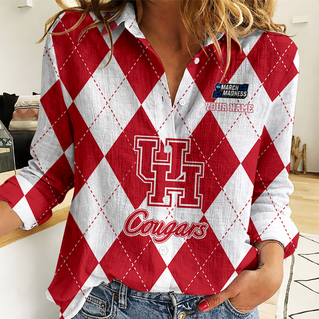 LIMITED DROP - NEW CUSTOMIZED | NCAA MAM26 HOC HO COUGARS WOMEN CASUAL SHIRT FOR FAN