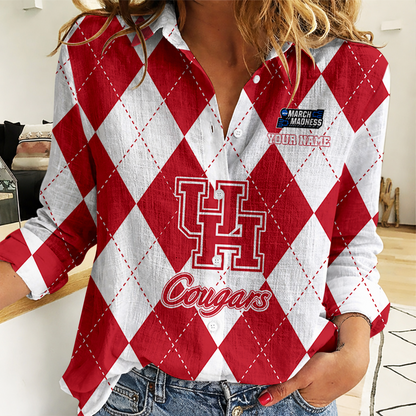 LIMITED DROP - NEW CUSTOMIZED | NCAA MAM26 HOC HO COUGARS WOMEN CASUAL SHIRT FOR FAN