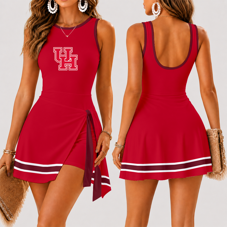 [FAN FAVORITE] NEW CUSTOMIZED NCAA MAM26 HOC HOUSTON COUGARS WOMEN'S SUMMER SKORT DRESS