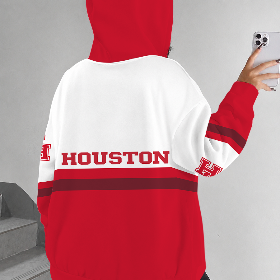 [FAN FAVORITE] NEW CUSTOMIZED NCAA MAM26 HOC HOUSTON COUGARS STRAPPY ZIP HOODIE
