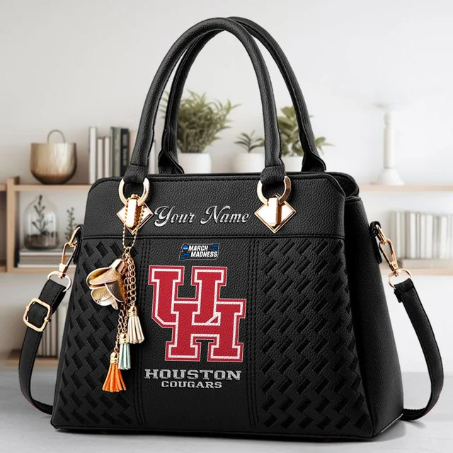 LIMITED EDITION - NEW CUSTOMIZED NCAA MAM26 HOC HOUSTON COUGARS ZIP HANDBAG MULTICOLOR