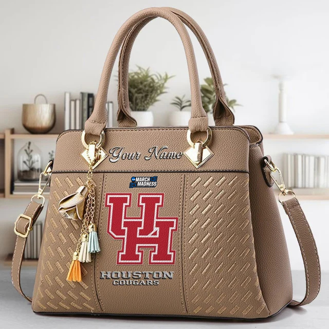 LIMITED EDITION - NEW CUSTOMIZED NCAA MAM26 HOC HOUSTON COUGARS ZIP HANDBAG MULTICOLOR