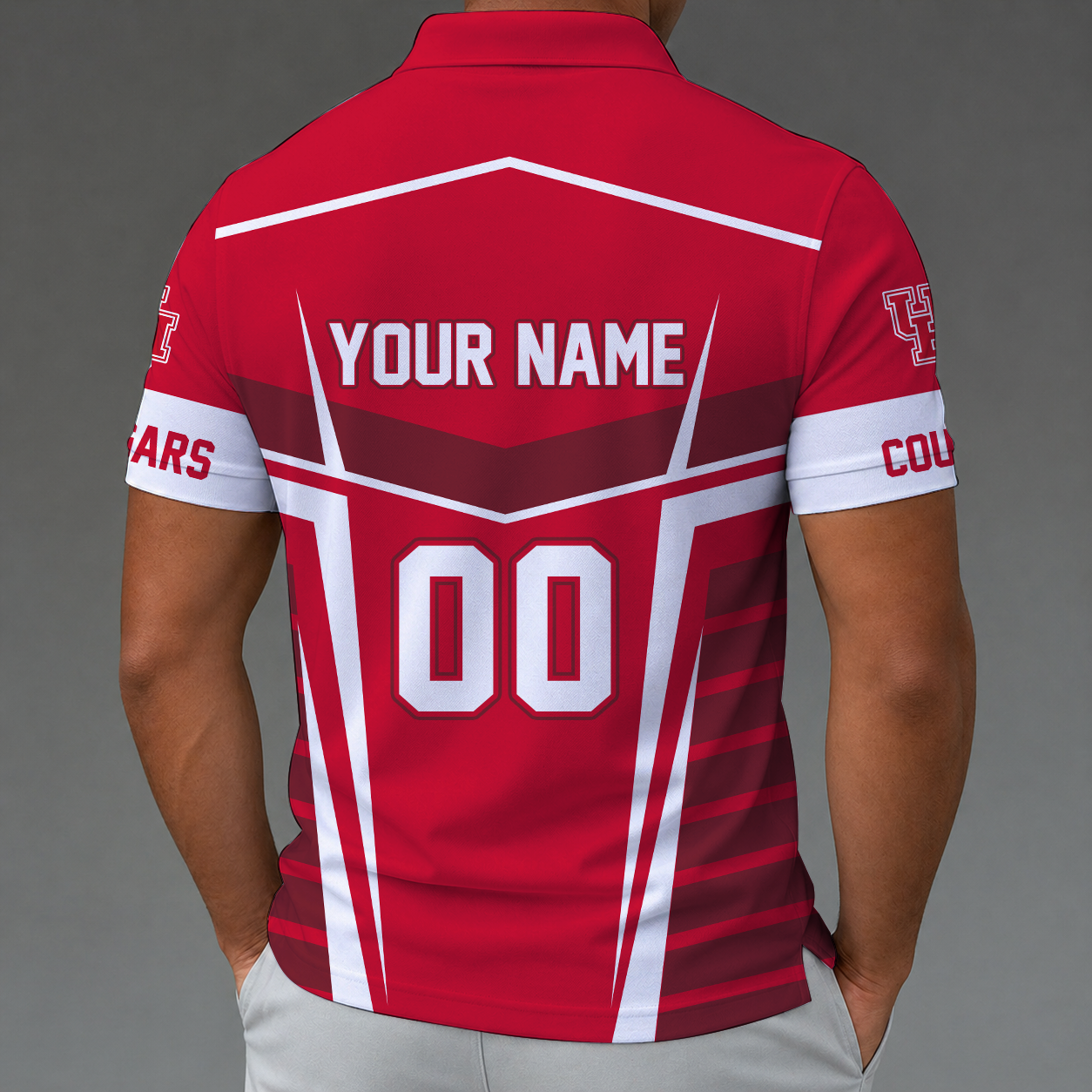 [FAN FAVORITE] NEW CUSTOMIZED NCAA MAM26 HOC HOUSTON COUGARS STRAPPY POLO SHIRT