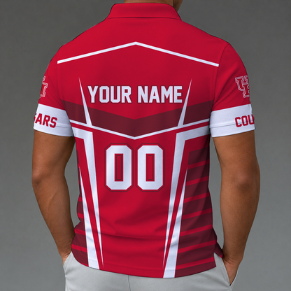[FAN FAVORITE] NEW CUSTOMIZED NCAA MAM26 HOC HOUSTON COUGARS STRAPPY POLO SHIRT