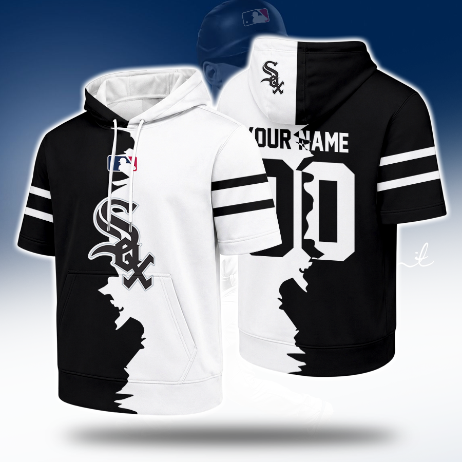 LIMITED EDITION - NEW CUSTOMIZED MLB26 CWS CHICAGO WHITE SOX SHORT SLEEVE HOODIE