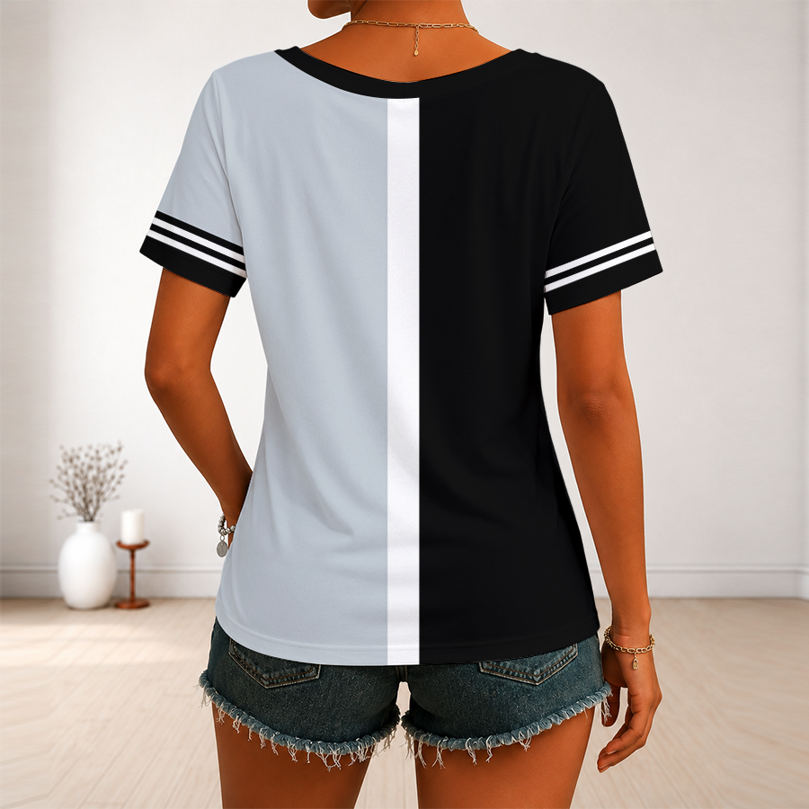 LIMITED EDITION - NEW CUSTOMIZED MLB26 CWS CHICAGO WHITE SOX V-NECK FEMALE SHIRT