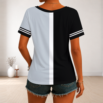 LIMITED EDITION - NEW CUSTOMIZED MLB26 CWS CHICAGO WHITE SOX V-NECK FEMALE SHIRT