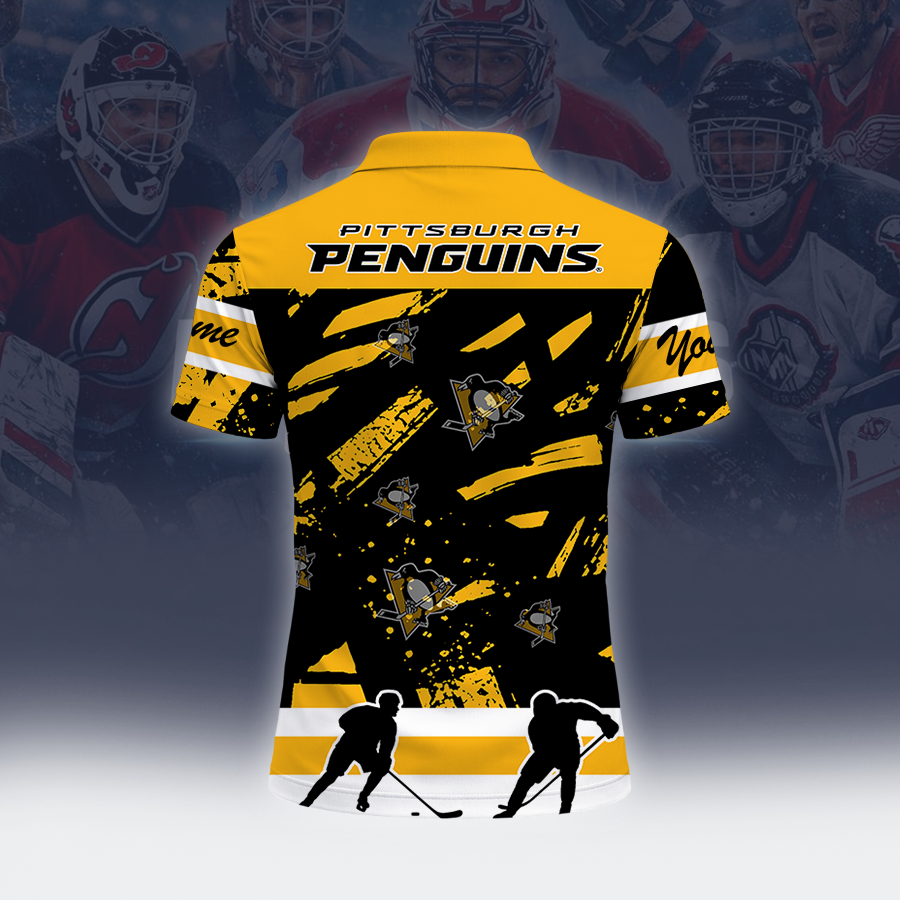[SUPER SALE] NEW CUSTOMIZED NHL26 PBP PITTSBURGH PENGUINS POLO SHIRT