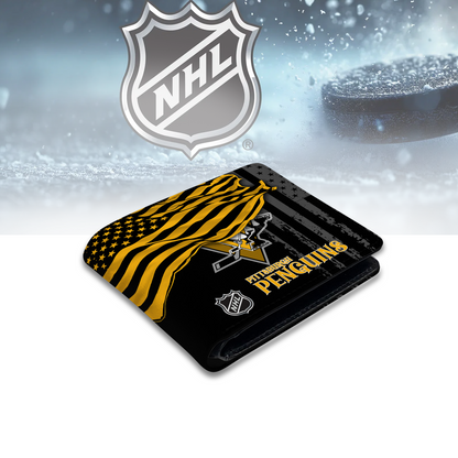 [SUPER SALE ] NEW CUSTOMIZED NHL26 PBP PITTSBURGH PENGUINS LEATHER WALLET