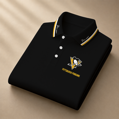 [SUPER SALE] NEW CUSTOMIZED NHL26 PBP PITTSBURGH PENGUINS POLO SHIRT