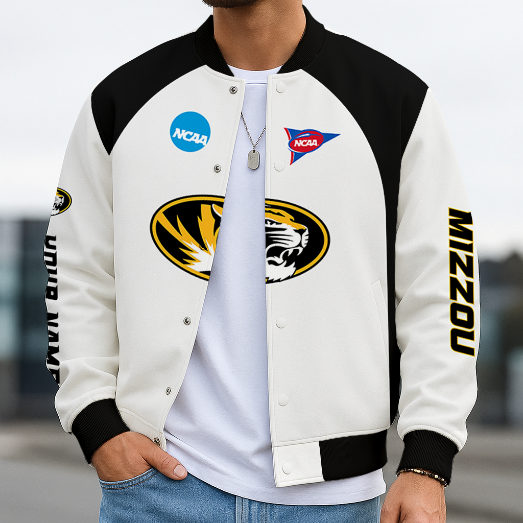 LIMITED EDITION - NEW CUSTOMIZED NCAA FBS26 MST MISSOURI TIGERS BASEBALL JACKET, SATIN VARSITY JACKET