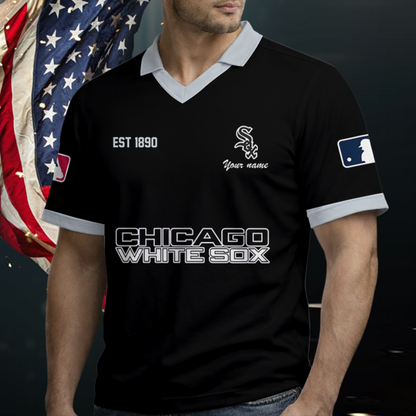 [FLASH SALE] NEW CUSTOMIZED MLB26 CWS CHICAGO WHITE SOX POLO SHIRT