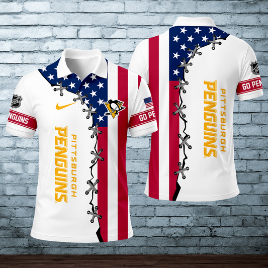 LIMITED EDITION - NEW CUSTOMIZED NHL26 PBP PITTSBURGH PENGUINS POLO SHIRT