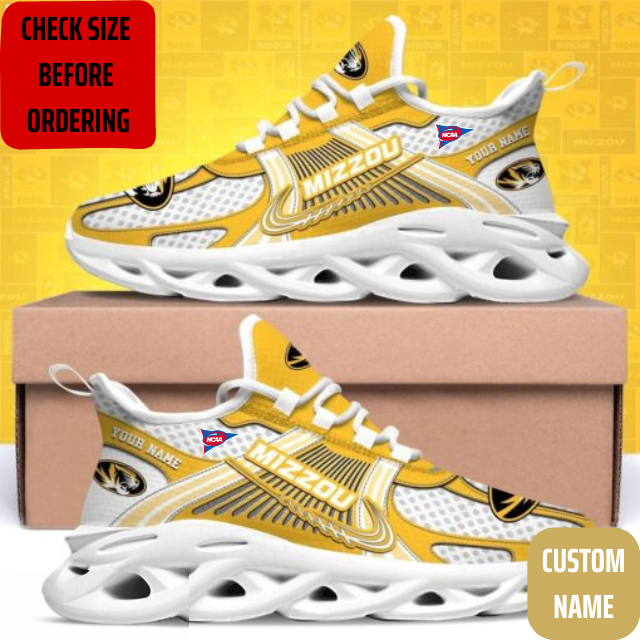 VIRAL EDITION - NEW CUSTOMIZED NCAA FBS26 MST MISSOURI TIGERS CLUNKY SNEAKERS
