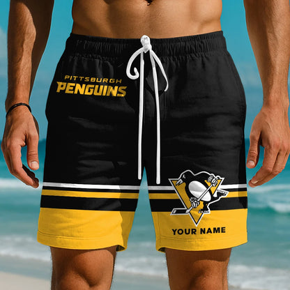 EXCLUSIVE EDITION - NEW CUSTOMIZED NHL26 PBP PITTSBURGH PENGUINS SHORT PANTS
