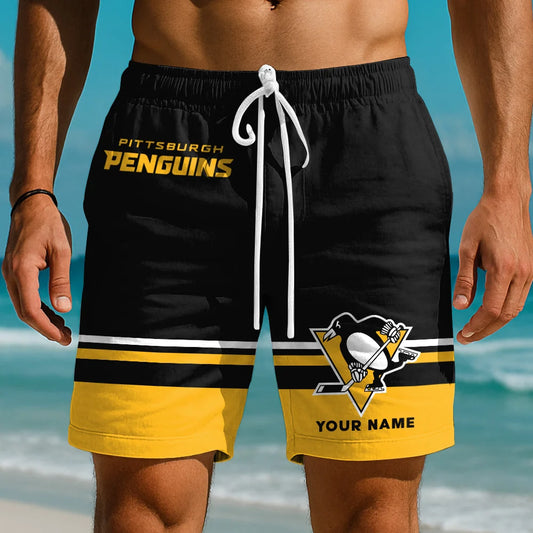EXCLUSIVE EDITION - NEW CUSTOMIZED NHL26 PBP PITTSBURGH PENGUINS SHORT PANTS