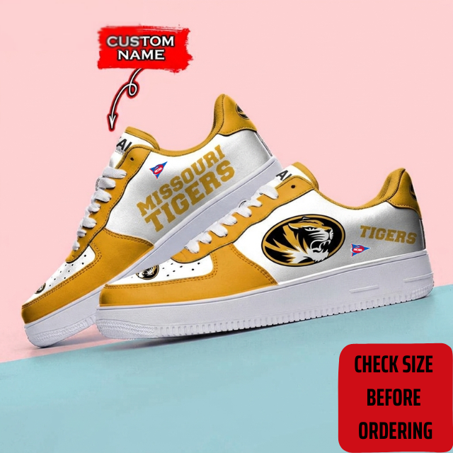 ELITE EDITION - NEW CUSTOMIZED NCAA FBS26 MST MISSOURI TIGERS AF1 SHOES