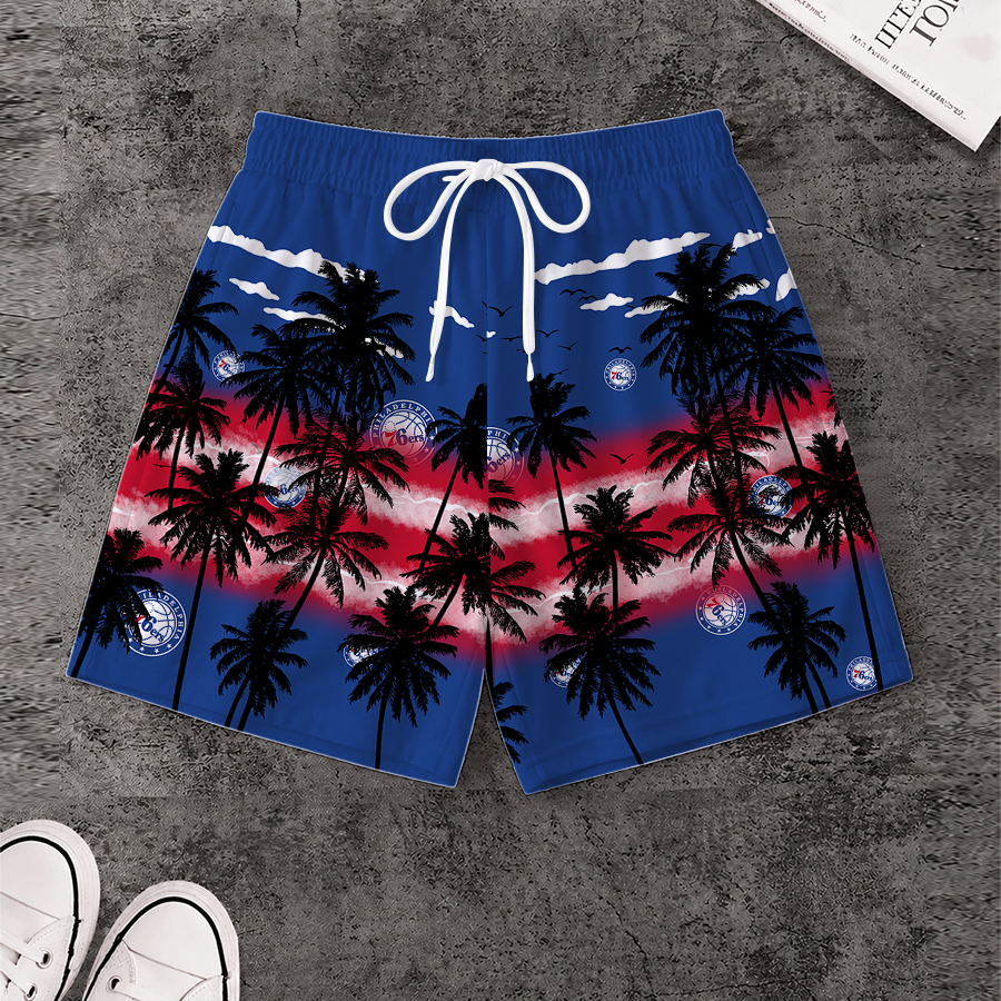 LIMITED EDITION - NEW CUSTOMIZED NBA26 P76 PHILADELPHIA 76ERS SHORT PANTS