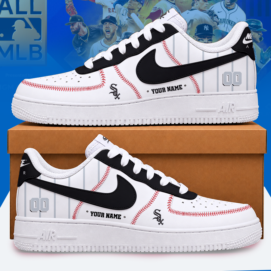 [FLASH SALE] NEW CUSTOMIZED MLB26 CWS CHICAGO WHITE SOX AF1 SHOES