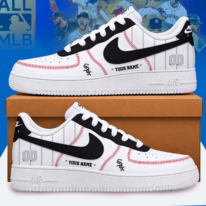 [FLASH SALE] NEW CUSTOMIZED MLB26 CWS CHICAGO WHITE SOX AF1 SHOES