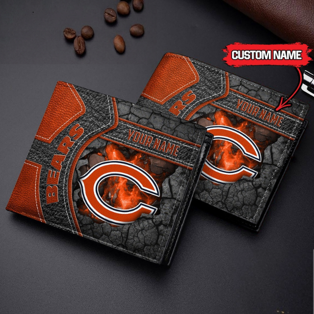 VIRAL SALE - NEW CUSTOMIZED NFL26 CCB CHICAGO BEARS LEATHER WALLET