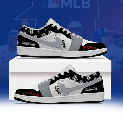 LIMITED EDITION - NEW CUSTOMIZED MLB26 CWS CHICAGO WHITE SOX AIR JORDAN LOW SHOES