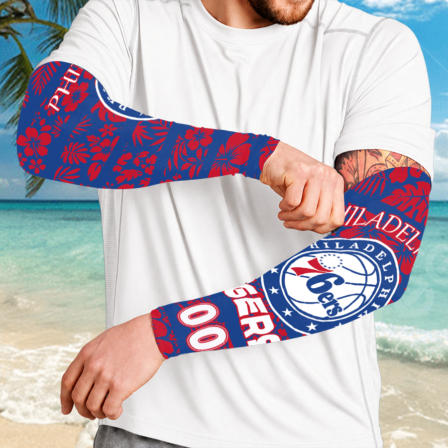 [HOT DEAL] NEW CUSTOMIZED NBA26 P76 PHILADELPHIA 76ERS SUN ARM SLEEVES