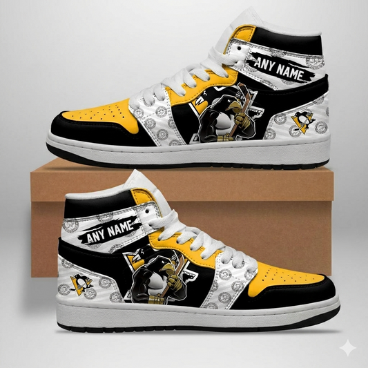 VIRAL EDITION - NEW CUSTOMIZED NHL26 PBP PITTSBURGH PENGUINS AIR JORDAN SNEAKERS