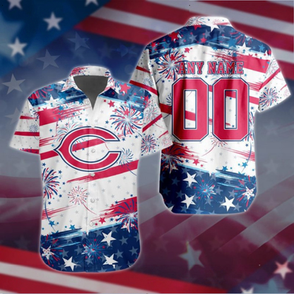 VIRAL EDITION - NEW CUSTOMIZED NFL26 CCB CHICAGO BEARS PATRIOTIC USA HAWAIIAN SHIRT