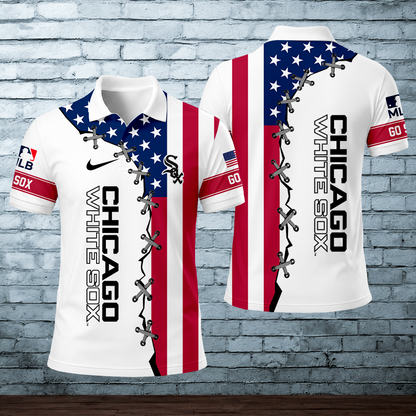 LIMITED EDITION - NEW CUSTOMIZED MLB26 CWS CHICAGO WHITE SOX POLO SHIRT