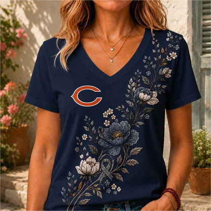 ELITE EDITION - NEW CUSTOMIZED NFL26 CCB CHICAGO BEARS V-NECK FEMALE SHIRT