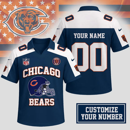 ELITE EDITION - NEW CUSTOMIZED NFL26 CCB CHICAGO BEARS POLO SHIRT