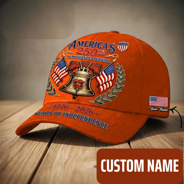 ELITE EDITION - NEW CUSTOMIZED NFL26 CCB CHICAGO BEARS INDEPENDENCE DAY CAP