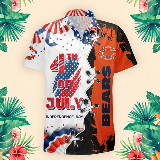 MEGA SALE - NEW CUSTOMIZED NFL26 CCB CHICAGO BEARS INDEPENDENCE DAY HAWAIIAN SHIRT
