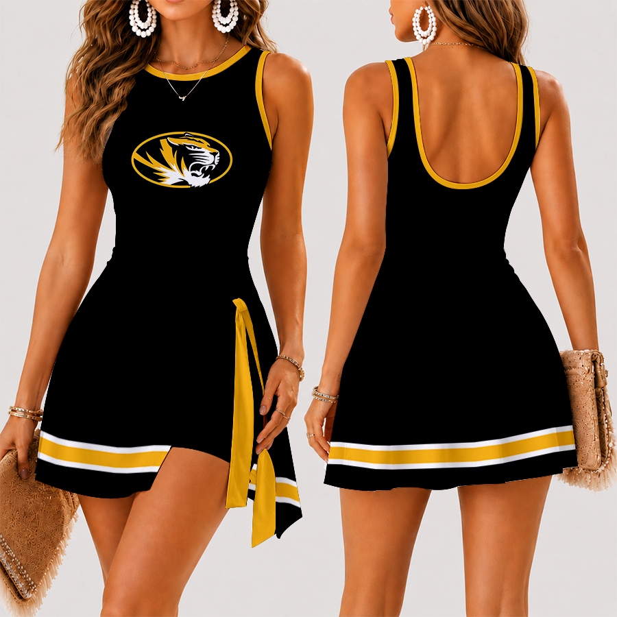 [FAN FAVORITE] NEW CUSTOMIZED NCAA FBS26 MST MISSOURI TIGERS WOMEN'S SUMMER SKORT DRESS