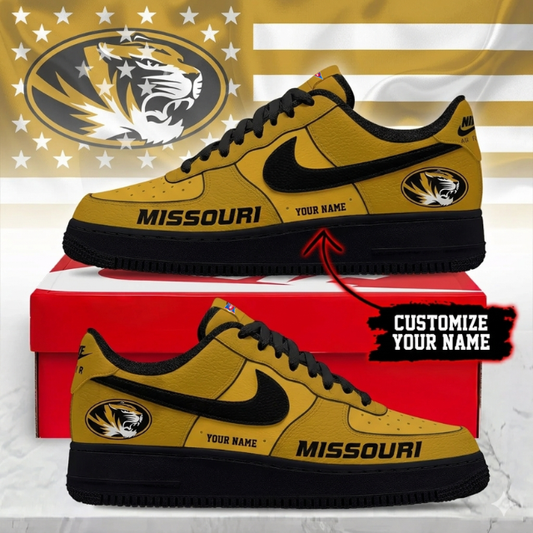 ELITE EDITION - NEW CUSTOMIZED NCAA FBS26 MST MISSOURI TIGERS AF1 SHOES