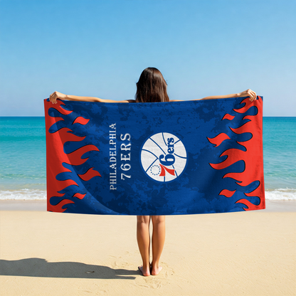 LIMITED EDITION - NEW CUSTOMIZED NBA26 P76 PHILADELPHIA 76ERS BEACH TOWEL FOR FAN