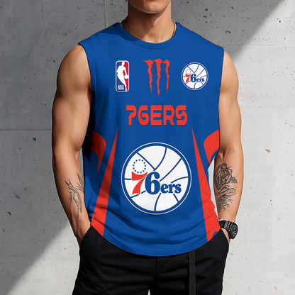 LIMITED EDITION - NEW CUSTOMIZED NBA26 P76 PHILADELPHIA 76ERS MEN'S GYM SHIRT