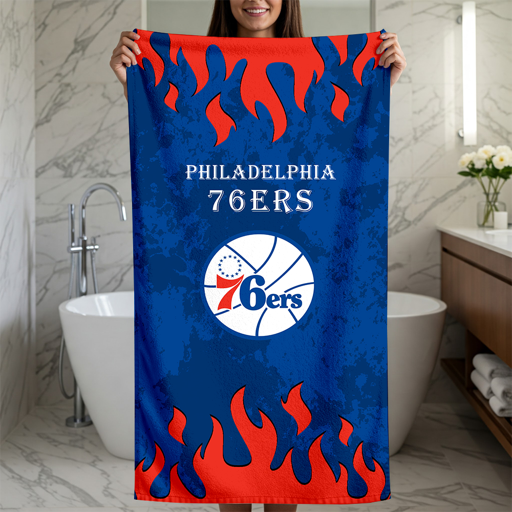 LIMITED EDITION - NEW CUSTOMIZED NBA26 P76 PHILADELPHIA 76ERS BEACH TOWEL FOR FAN