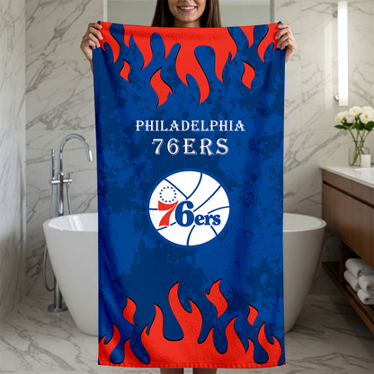 LIMITED EDITION - NEW CUSTOMIZED NBA26 P76 PHILADELPHIA 76ERS BEACH TOWEL FOR FAN