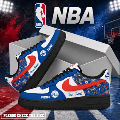 LIMITED EDITION - NEW CUSTOMIZED NBA26 P76 PHILADELPHIA 76ERS AF1 SHOES